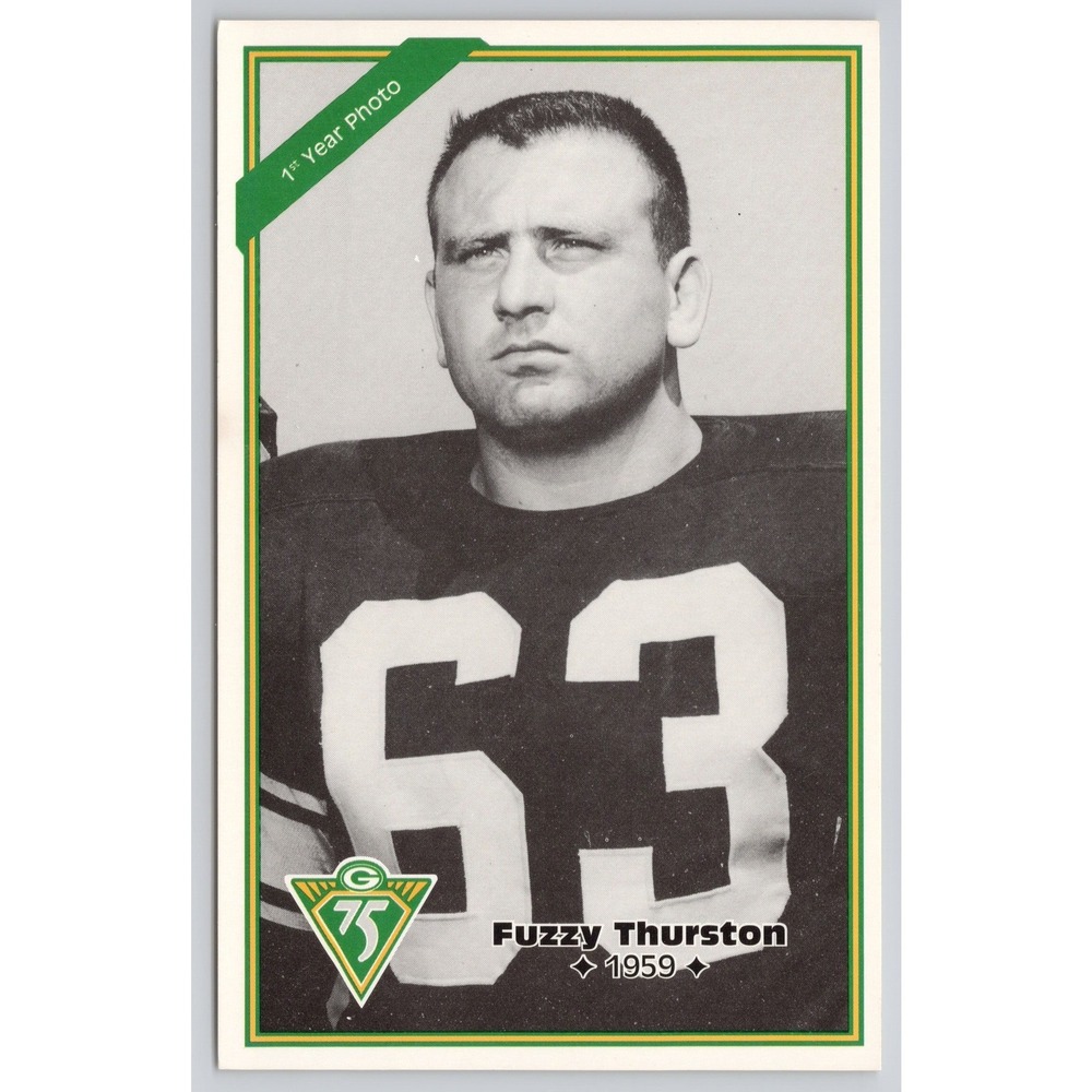 Fuzzy Thurston 1959 Green Bay Packers Football Card 63 Guard WI Postcard
